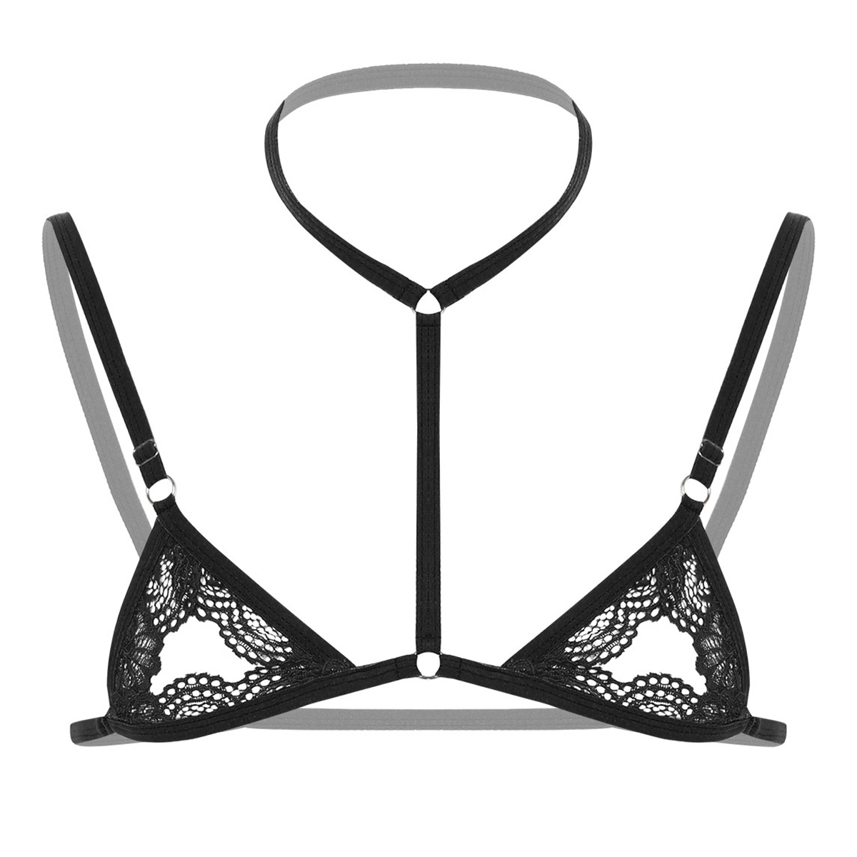 Sheer Bra Lace - Arnés Sexy para hombre, sujetador erótico,
