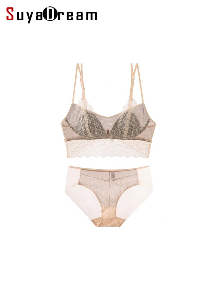 Sheer Bra Lace - SuyaDream, Conjunto de sujetador de encaje