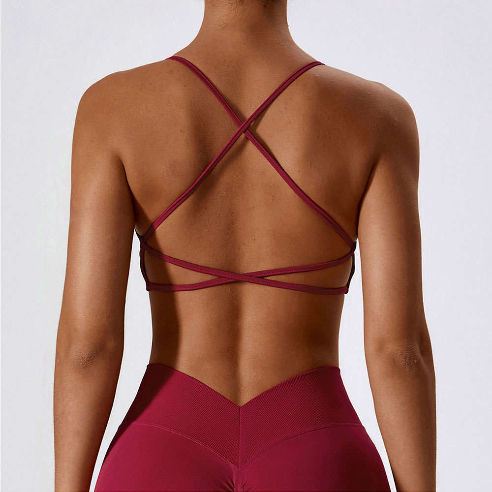 Sports Bra Racerback - Sujetador deportivo con tiras cruzadas para