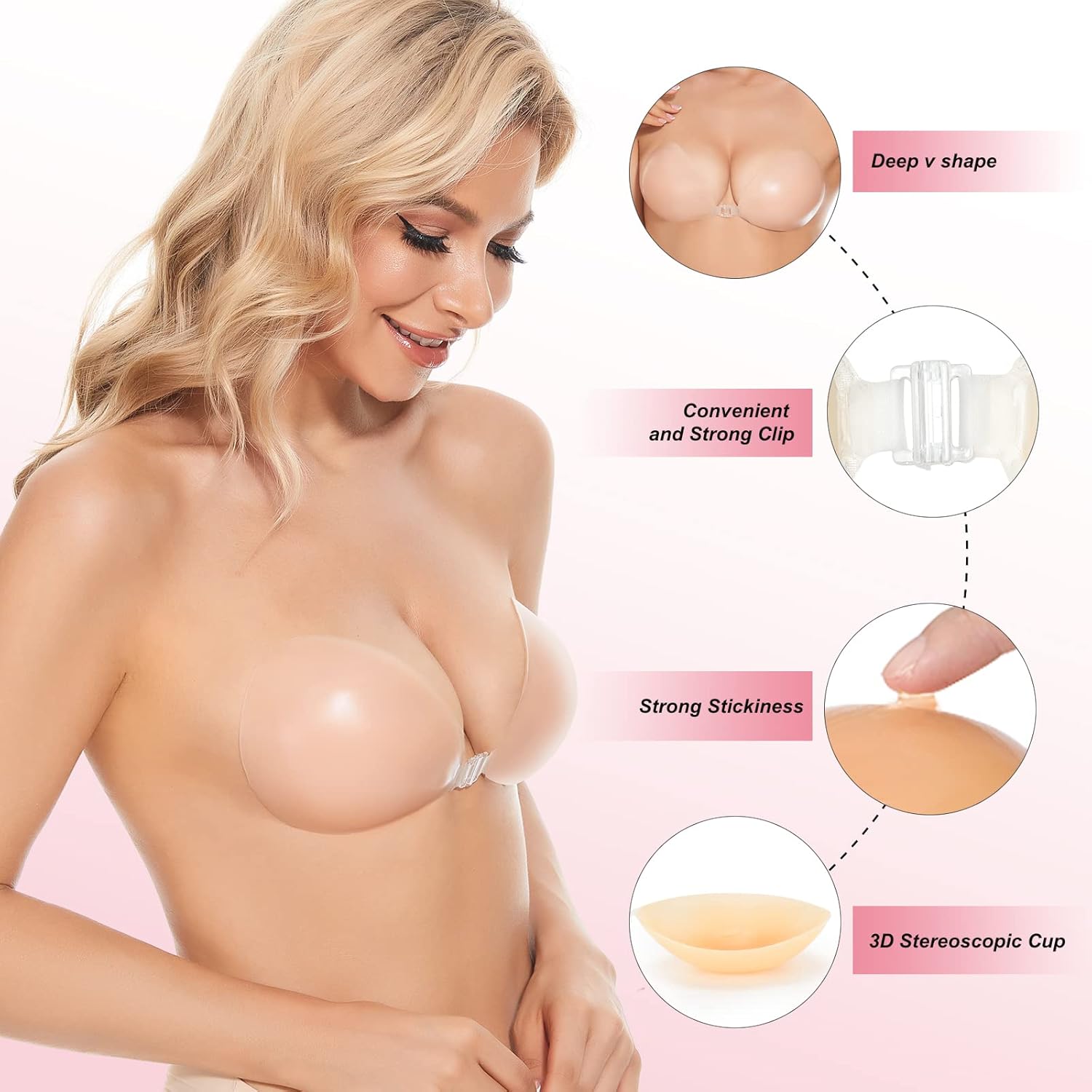 Sujetador Adhesivo Push-Up Inv - Push Up Bra Silicone reseña y precio